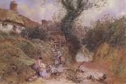 Lane Scene at Hambleden (mk46)_ Myles Birket Foster,RWS